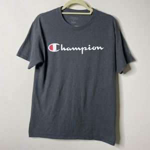 Champion Grey Short Sleeve Graphic Shirt Medium